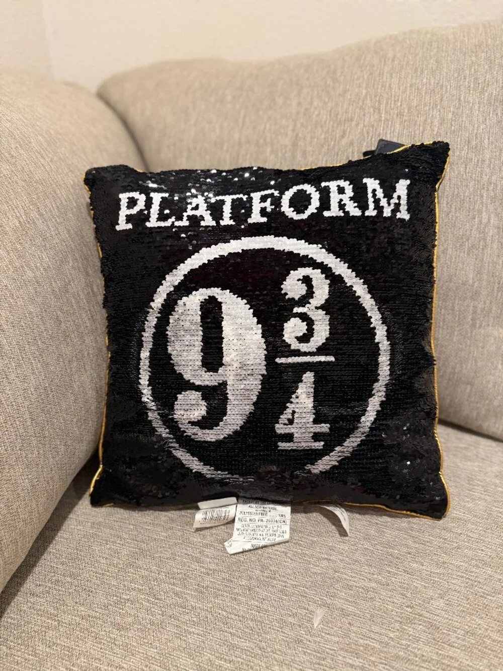Harry Potter Platform 9 3/4 Reversible Sequin Throw Pillow Spectacles Cushion